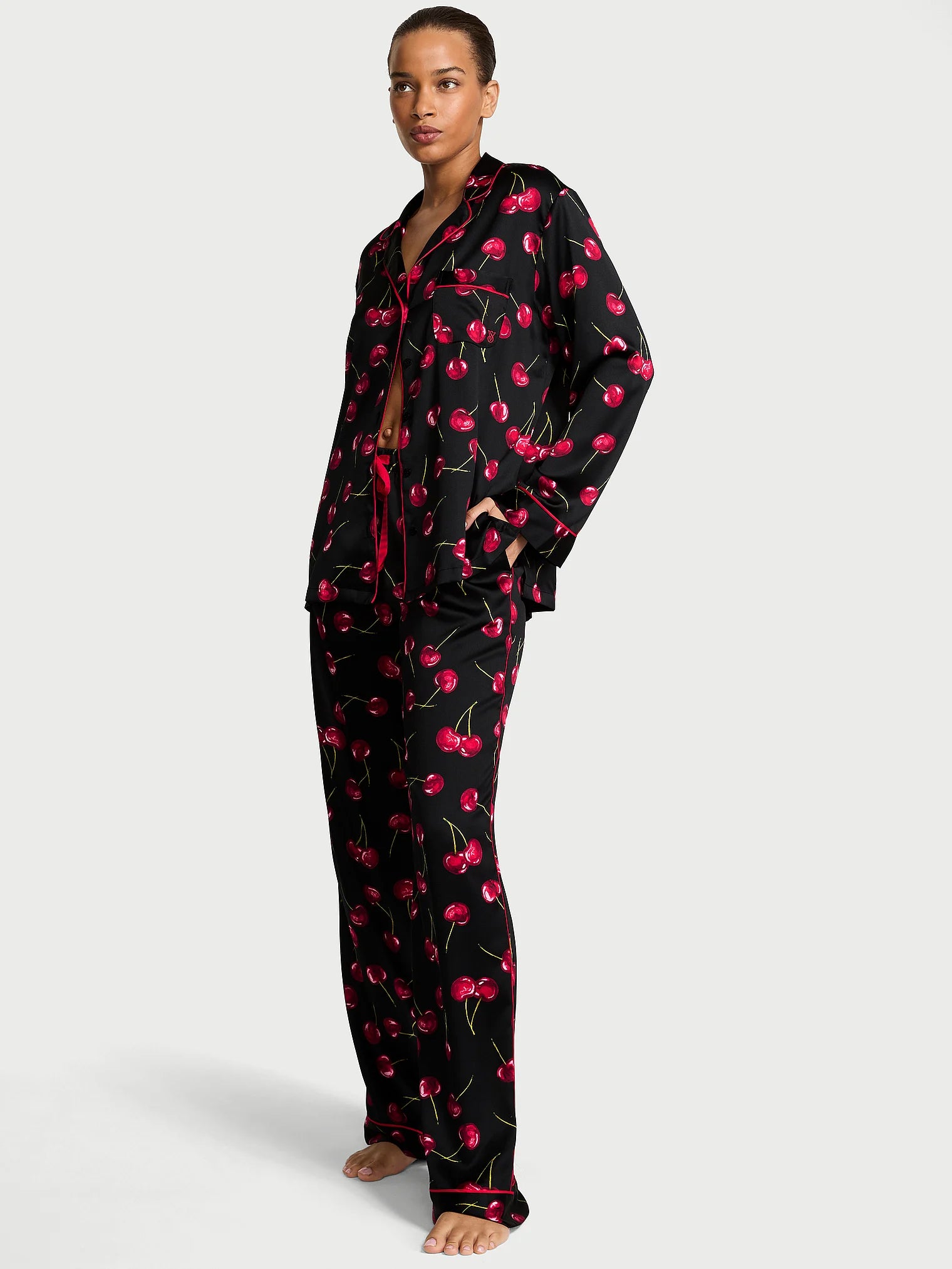 VICTORIA'S SECRET Signature Satin Long Pajama Set
