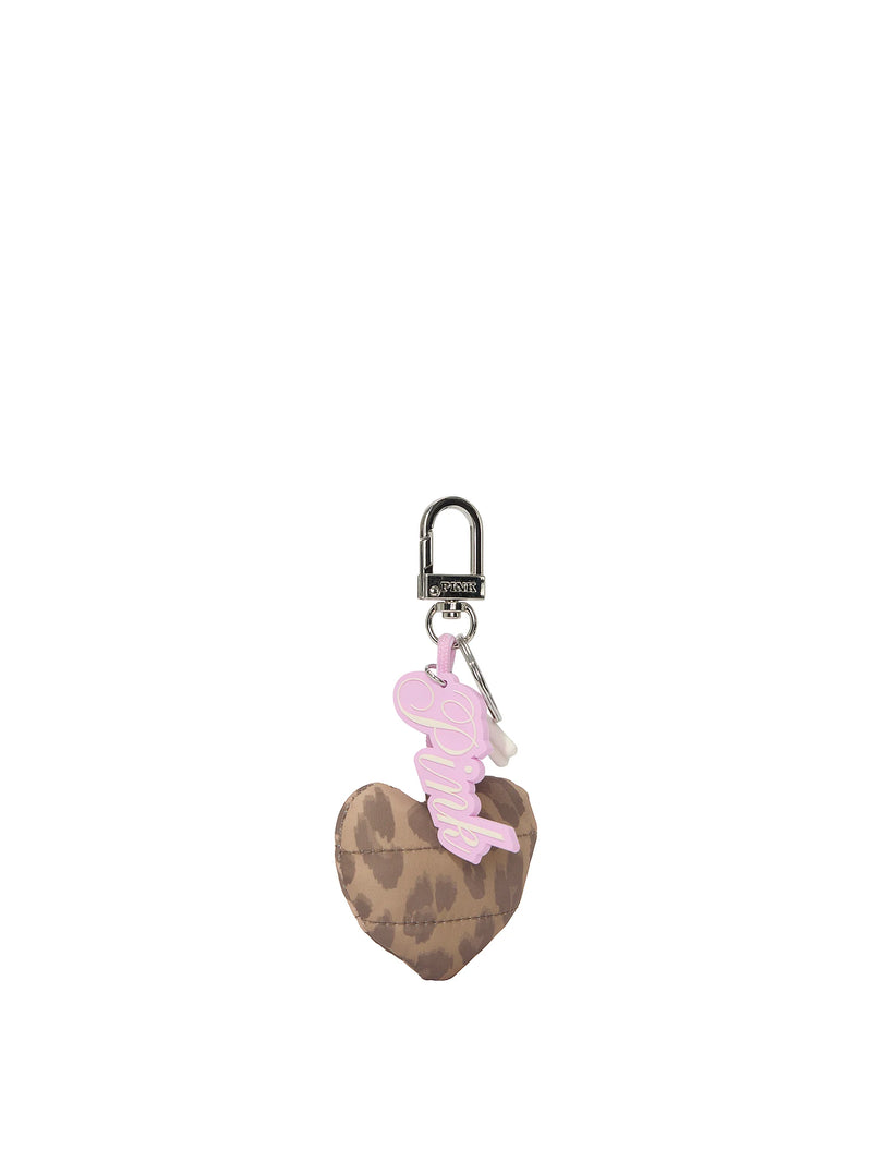 QUILTED PUFFER HEART KEYCHAIN CHARM