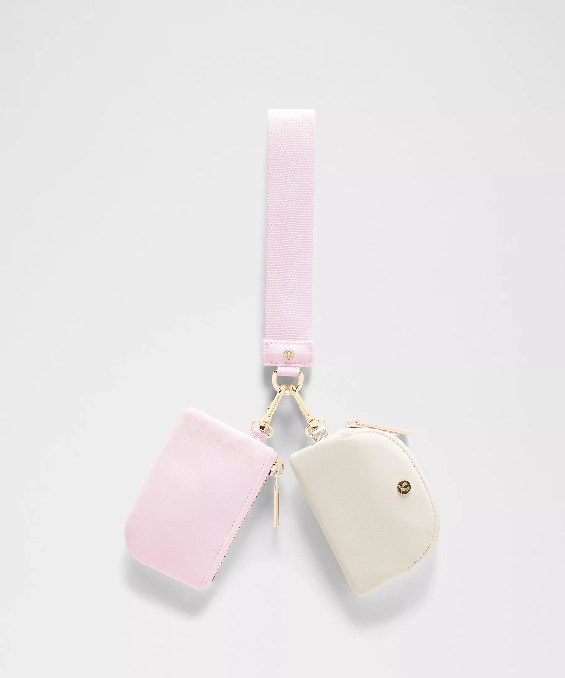 Dual Pouch Wristlet - ColourBlissful Pink/Light Ivory