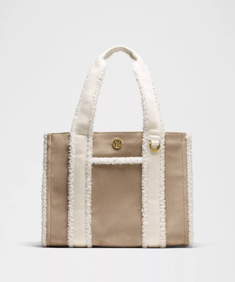 Boxy Tote Bag 10L Faux Shearling Trims