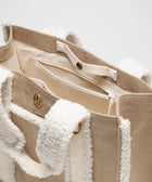 Boxy Tote Bag 10L Faux Shearling Trims