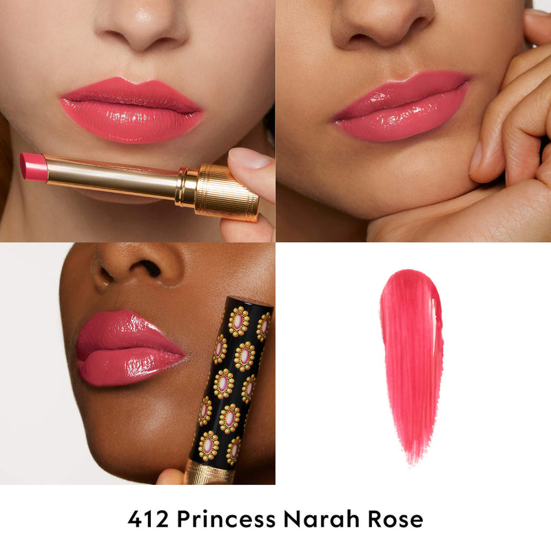 Gucci  Glow & Care Shine Lipstick - 412 Princess Naram Rose - pink
