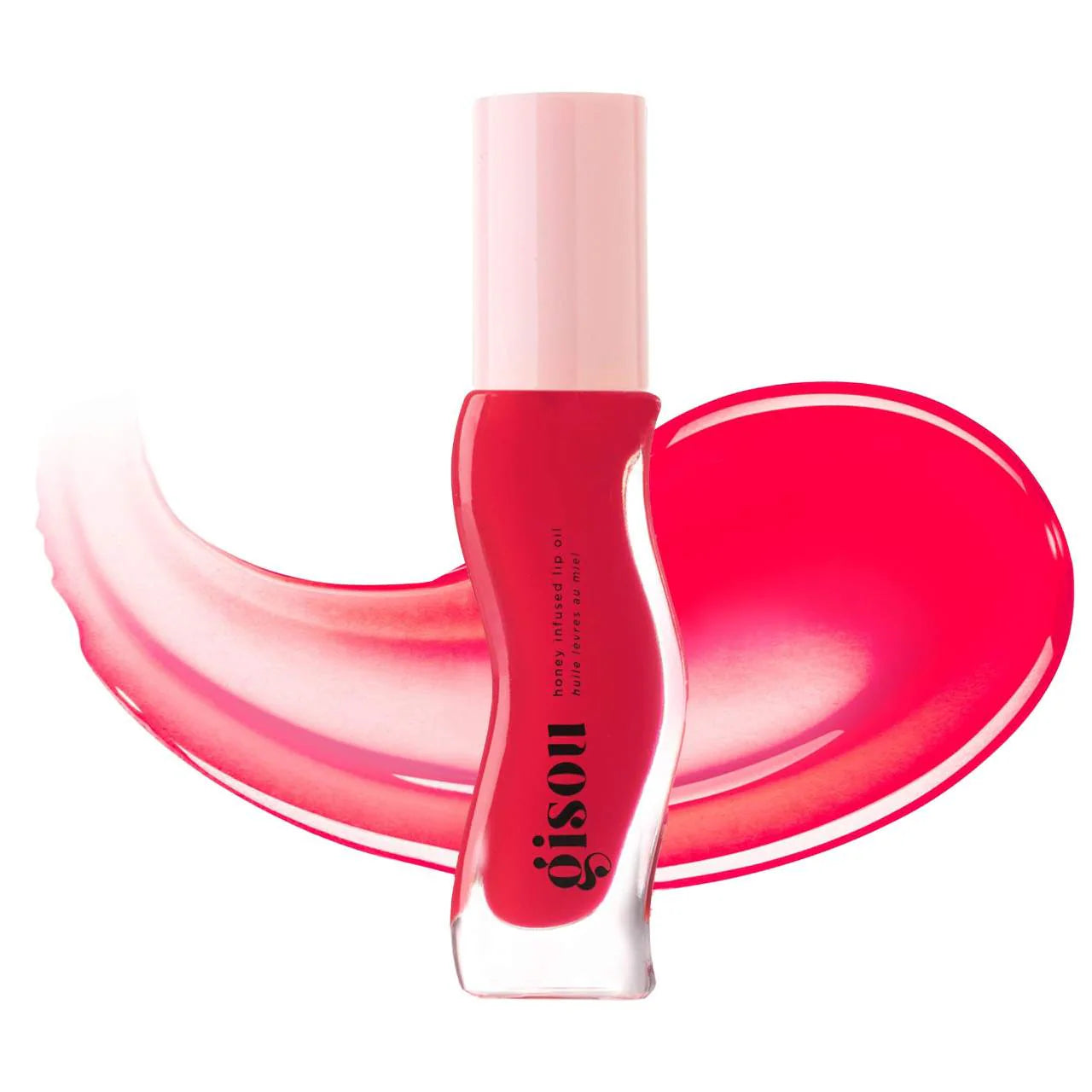 Gisou  Honey Infused Hydrating Lip Oil - Strawberry Sorbet - Sheer Pinky Red