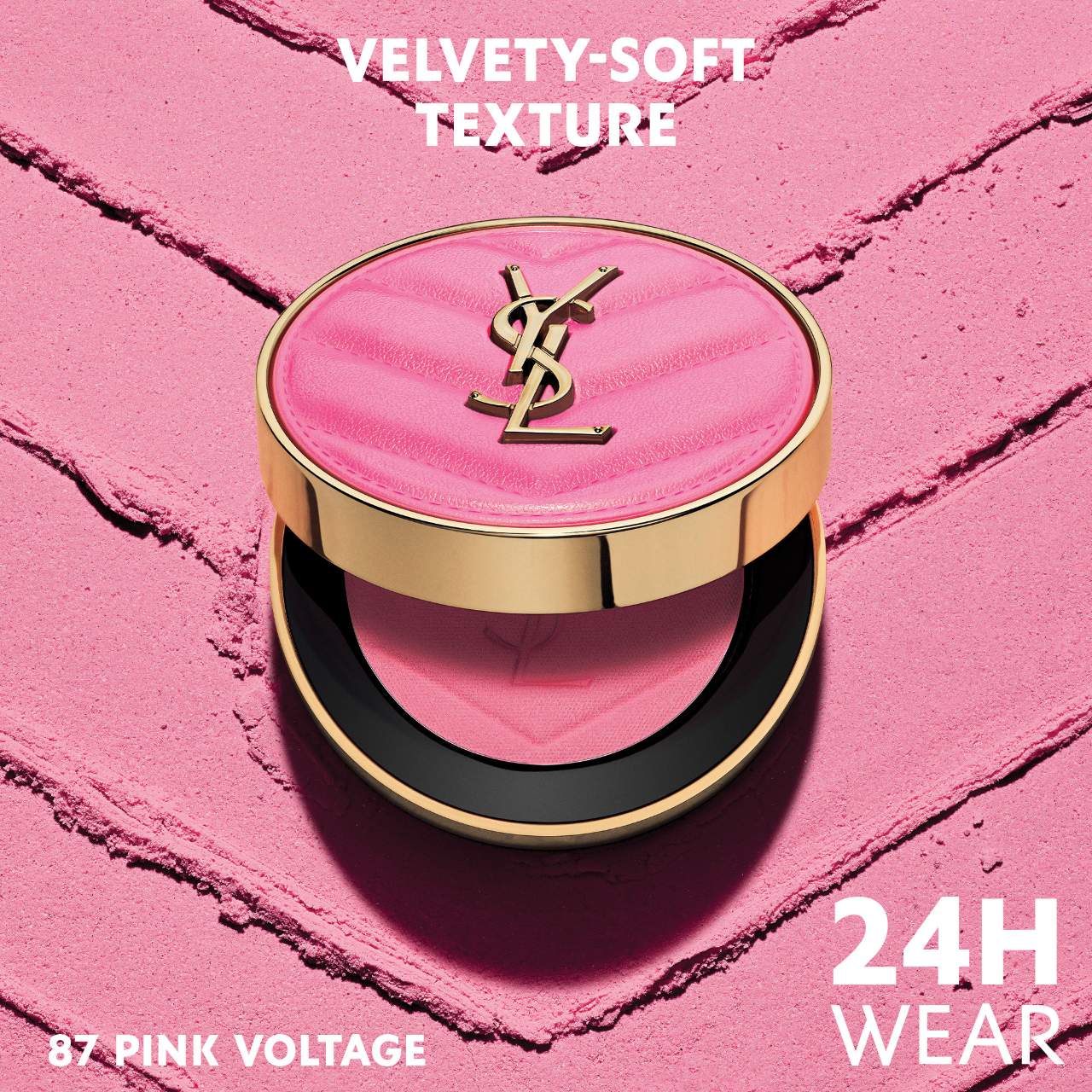 Yves Saint Laurent  Make Me Blush 24H Buildable Powder Blush - 87 Pink Voltage - cool vibrant pink matte